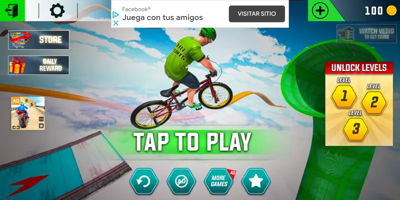 Cycle Stunt Racing Impossible Tracks android App screenshot 0